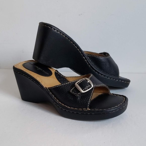 MONTEGO BAY CLUB 5.5 - 6 Wedge Sandals Adjustable Black - Picture 6 of 11